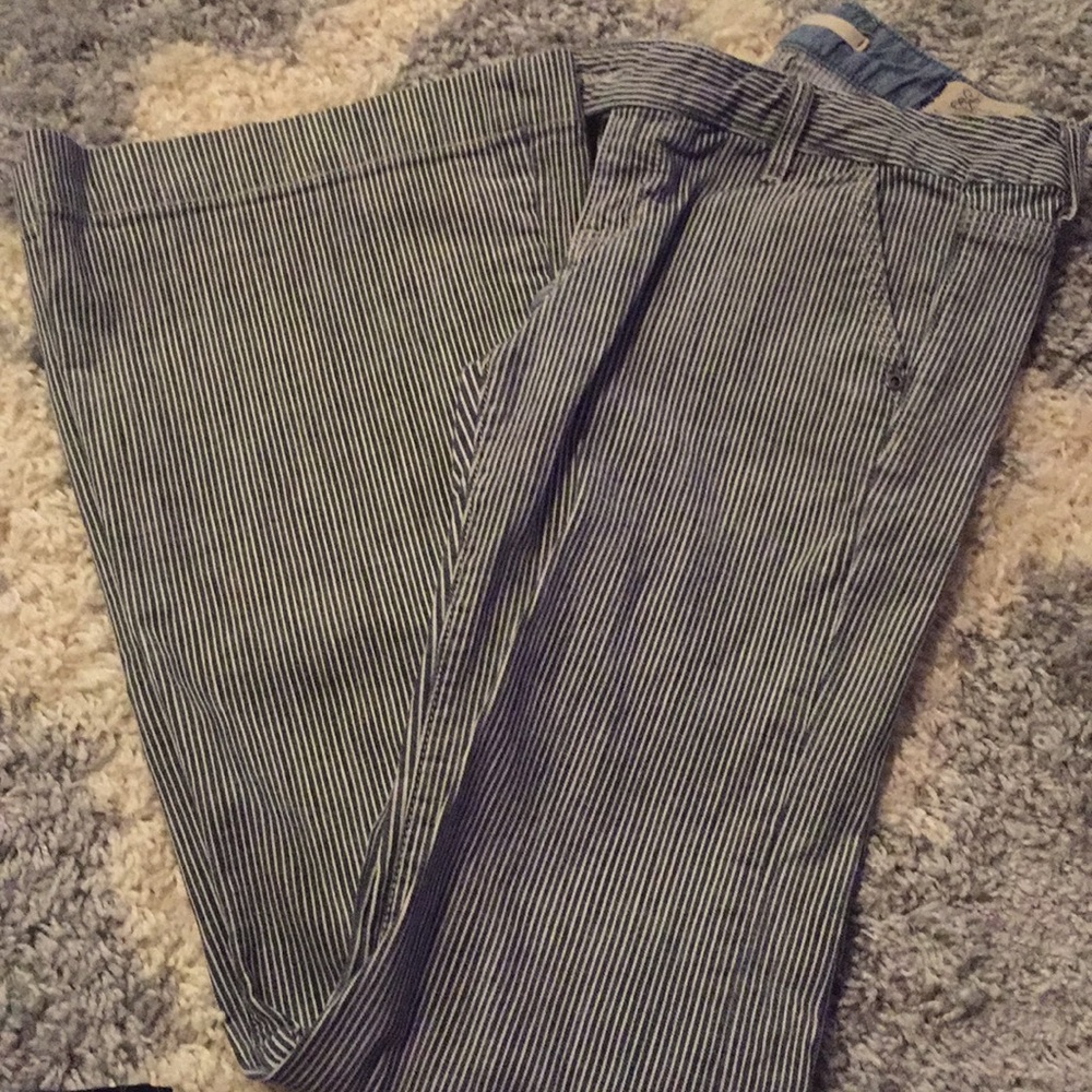Women’s flare navy and cream pants size 1